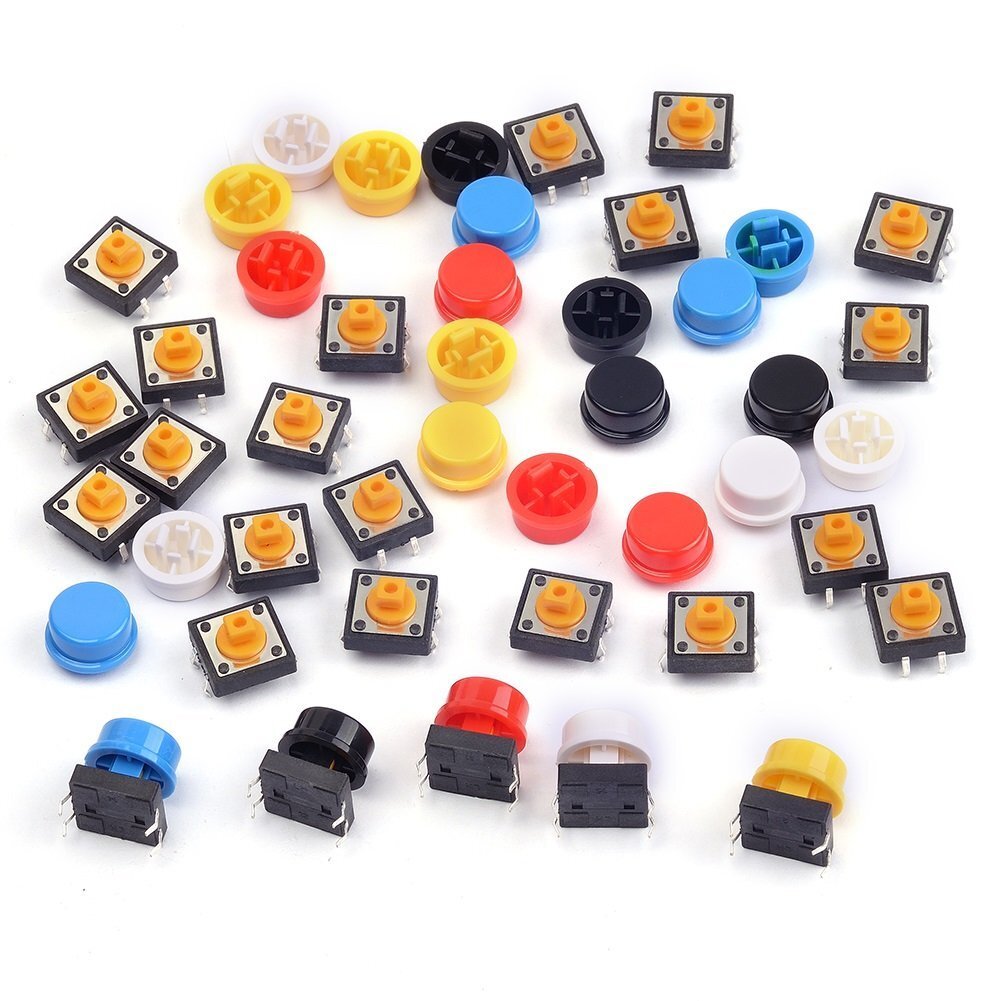 IRUW 12×12×7.3mm Tactile Switch + Knob Kit (12pcs)